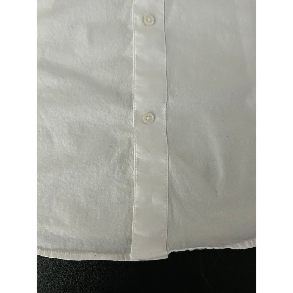 HM Muscle Fit Shirt Small White Grandad Band Collar Long Sleeve Button Up 1494 - Picture 6 of 13